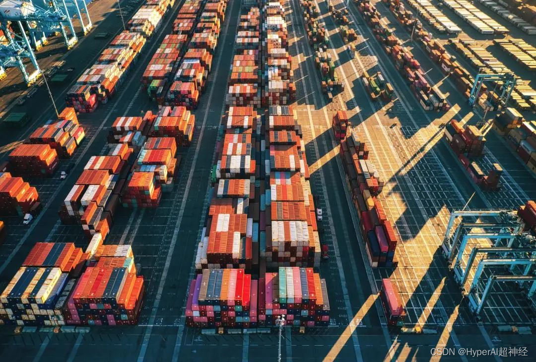 Containers piled up at the port waiting to be shipped